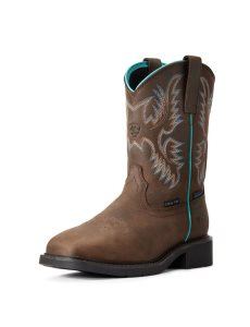 Botas De Trabajo Ariat Krista Impermeables Steel Puntera Marrom Oscuro | FGR653489