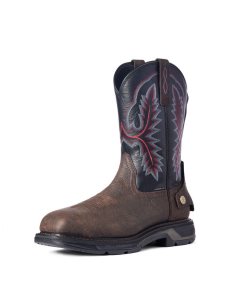 Botas De Trabajo Ariat WorkHog XT EZ Zip Carbon Puntera Marrom | QGM305941