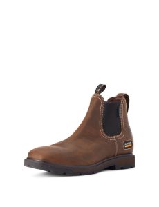 Botas Impermeables Ariat Groundbreaker Chelsea Anchos Square Puntera Trabajo Marrom Oscuro | ZWM397046