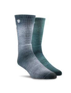 Calcetines Ariat Incognito Estampados Crew Trabajo 2PCS Grises Verdes | XHJ276049