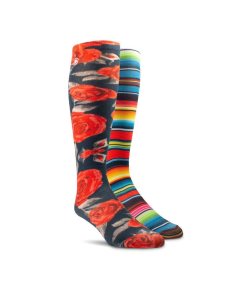 Calcetines Ariat Western Beauty Knee High 2PCS Rosas | AEL305496