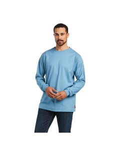 Camisas Ariat FR AC Crew Grises Azules | MGS391850