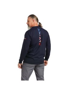 Camisas Ariat FR Stretch Logo Azul Marino | PXJ419576