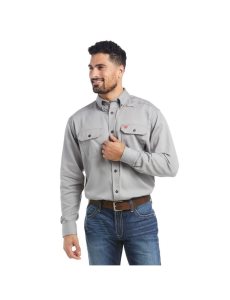 Camisas De Traje Ariat FR Solid Trabajo Plateados | RET372691