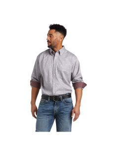 Camisas De Traje Ariat Wrinkle Free Alvin Classic Fit Grises | NOJ732045