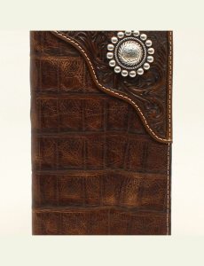 Carteras Ariat Croc embossed corner rodeo Marrom | KNJ860974