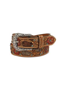 Cinturones Ariat Flower/Calf Hair Marrom | ORF039187