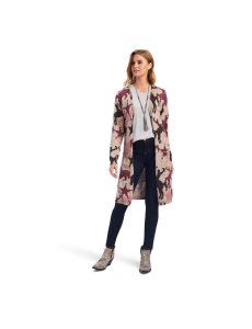 Cárdigan Ariat Ride into the Sunset Marrom Beige | FTZ649507