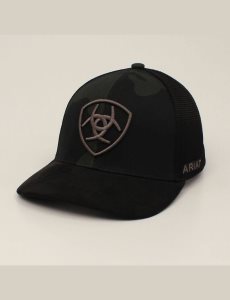 Gorras Ariat Shield embossed Negros | GTD784126
