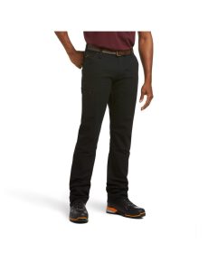 Pantalones Ariat Rebar M4 Low Rise DuraStretch Made Tough Double Front Stackable Directo Leg Negros | TXS518624