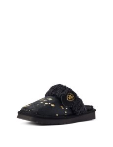 Pantuflas Ariat Jackie Square Puntera Negros Dorados | ECN714630