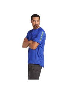 Ropa De Trabajo Ariat Rebar Heat Fighter T Shirts Azul Rey Azules | QAF271659