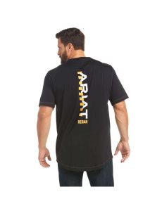 Ropa De Trabajo Ariat Rebar Workman Logo T Shirts Negros | TAN975816