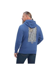 Sudadera Con Capucha Ariat Rebar Workman Reflective Flag Full Zip Azul Marino | BDL508763