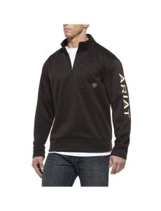 Tops Ariat Team Logo 1/4 Zip Negros | TYM831462